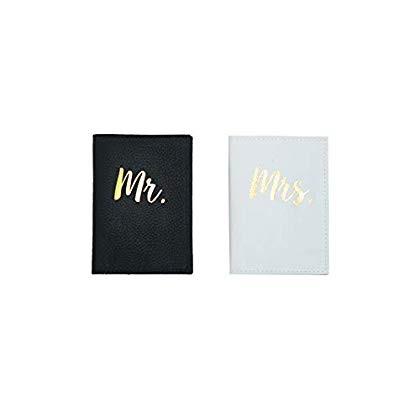 Mr. & Mrs. Leather Passport Holder Cover Travel Wallet | Wedding or Br