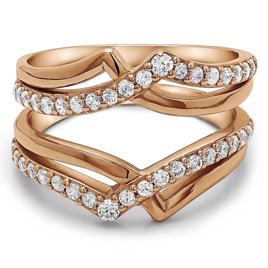 TwoBirch 0.73 ct. Cubic Zirconia Infinity Wedding Ring Enhancer in Ste