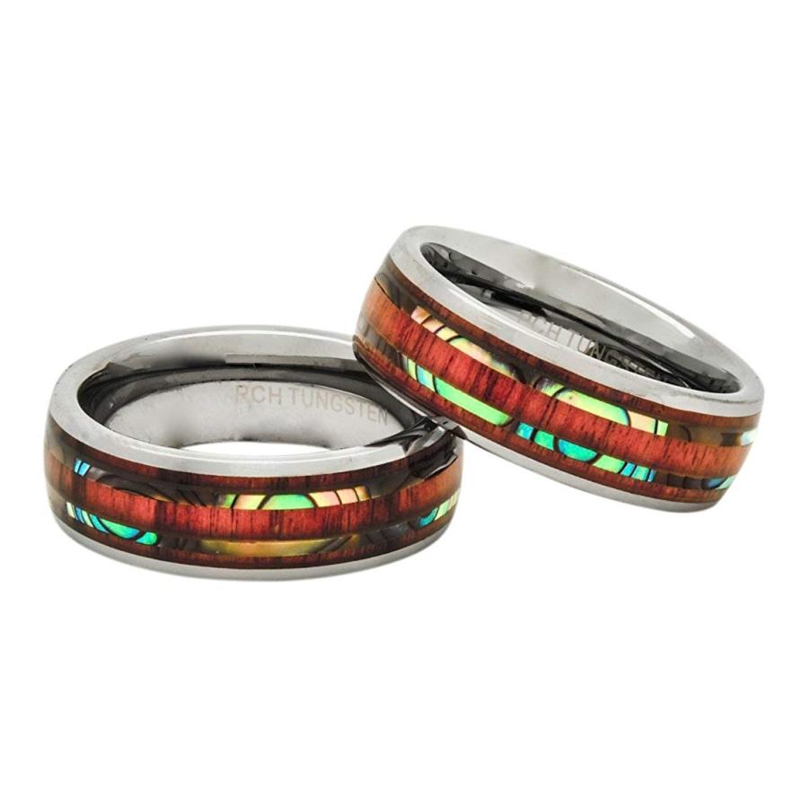 PCH Jewelers Men's Women's Tungsten Ring Abalone Koa Wood Dome 8mm Wed : PCH Jewelers: Ring Selection Click Here for our Latest