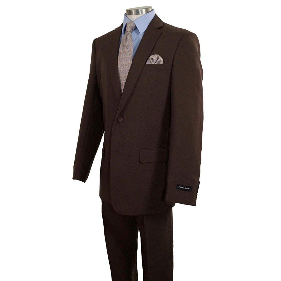 Victorio Couture Men's 2 Button ClassicFit Poplin Polyester Suit Colo