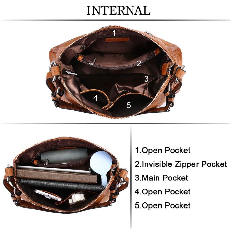 S-ZONE Womens Hobo Genuine Leather Shoulder Bag Top-handle Handbag Lad