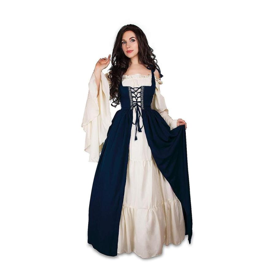 Mythic Renaissance Medieval Irish Costume Over Dress & Cream Chemise S