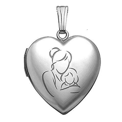 PicturesOnGold.com Sterling Silver Mom and Daughter Heart Locket Penda