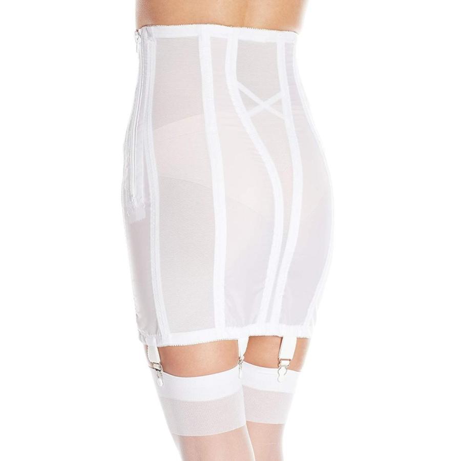 Rago Women's High Waist Open Bottom Girdle with Zipper, White, X-Large