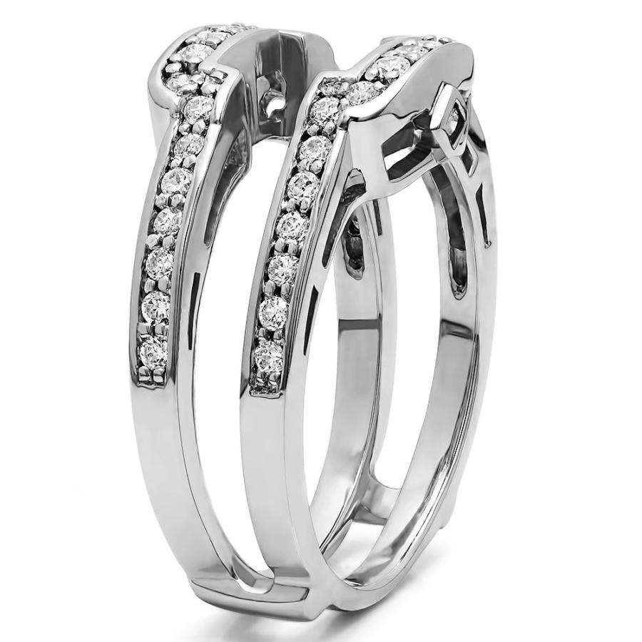 TwoBirch 0.49 ct. Cubic Zirconia Square Halo Style Wedding Ring Guard