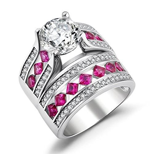 Caperci Sterling Silver Cubic Zirconia Round Solitaire Ring with Princ