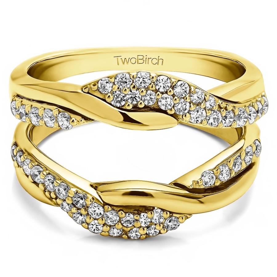 TwoBirch Bypass Wedding Ring Guard Enhncer with Cubic Zirconia in Ster
