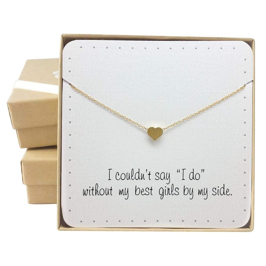 BRIDE DAZZLE Bridesmaid Gifts - Cute & Dainty Floating Heart Necklace