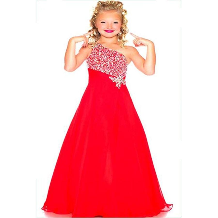 SuMeiyue Little Big Girls’ Tulle Red Dresses Pageant Party Wedding Bri