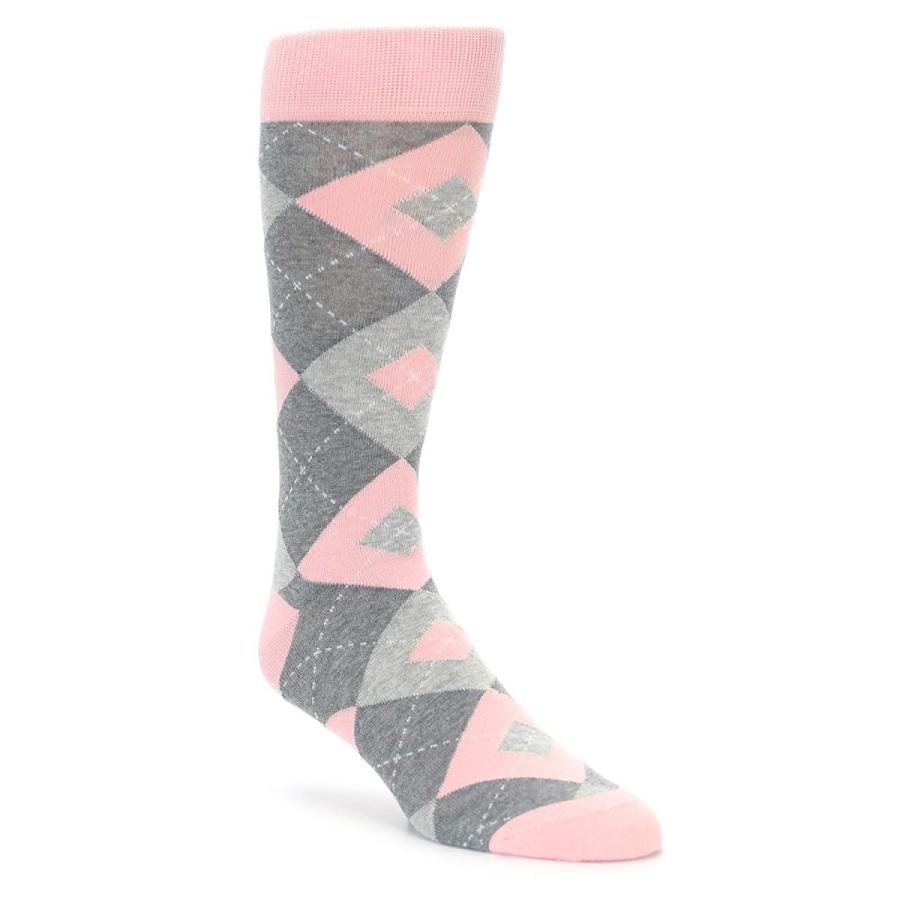 Blossom Pink Gray Argyle Men's Socks - Groomsmen Wedding Sock Kit with