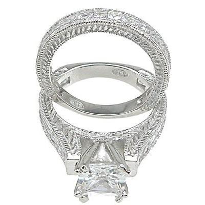 His and Hers Wedding Ring Set Matching Trio Wedding Bands for Him Her