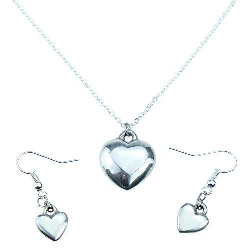 Tenth Wedding Anniversary Polished Tin Pendant and Earring Set - Made