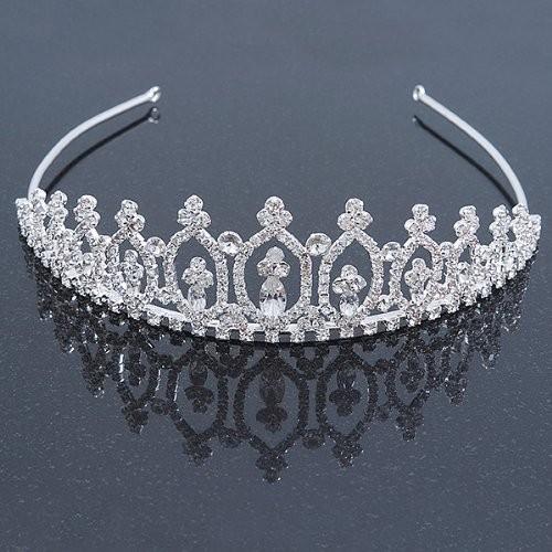 Statement Bridal/ Wedding/ Prom Rhodium Plated Austrian Crystal Tiara