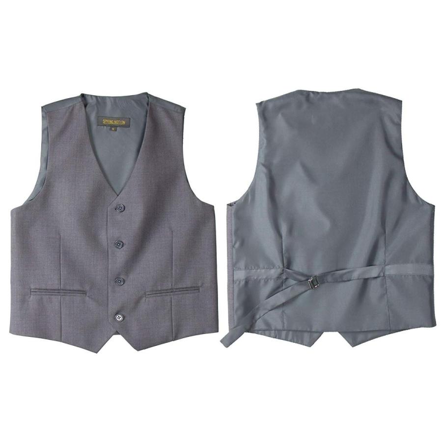 Spring Notion Big Boys' Two-Button 5-Piece Suit Set 12 Grey-Solid Silv