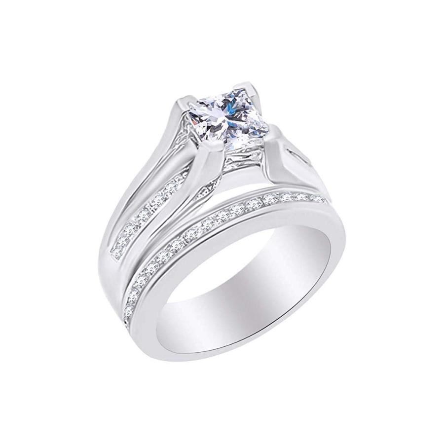 AFFY Mothers Day Jewelry Gifts Princess & Round White Cubic Zirconia W : AFFY 1⁄10 Ct Natural Diamond Heart Pendant Necklace in