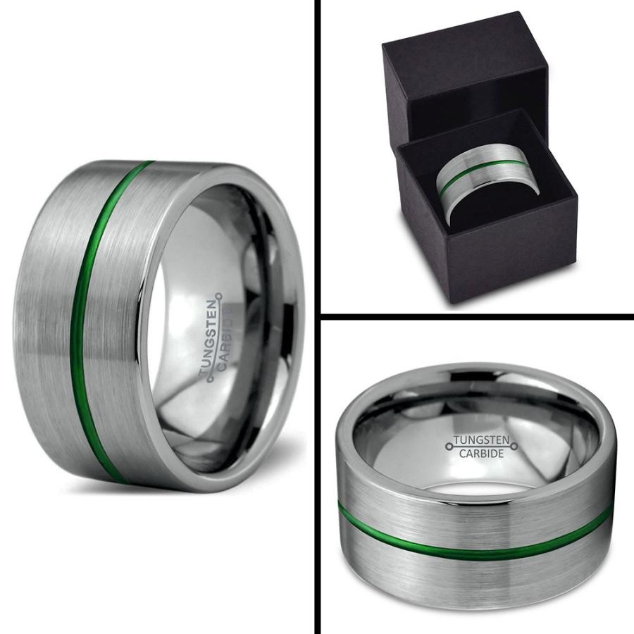 Chroma Color Collection Tungsten Wedding Band Ring 12mm for Men Women