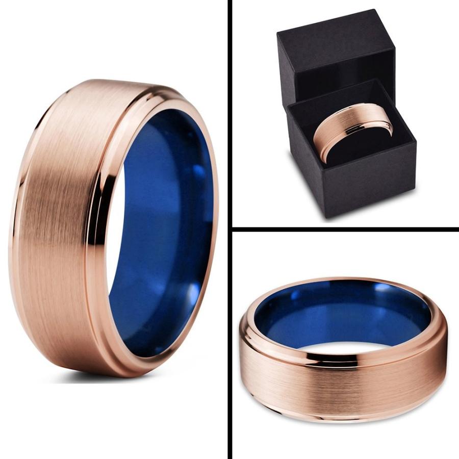 Chroma Color Collection Tungsten Wedding Band Ring 8mm for Men Women B