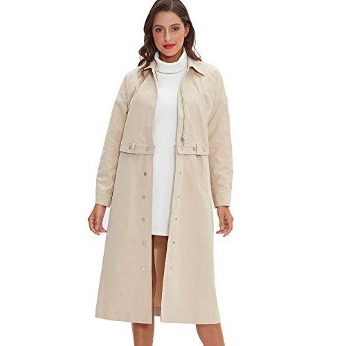Xintianji Womens Outwear Long Trench Coat Winther Windbreaker with Bel