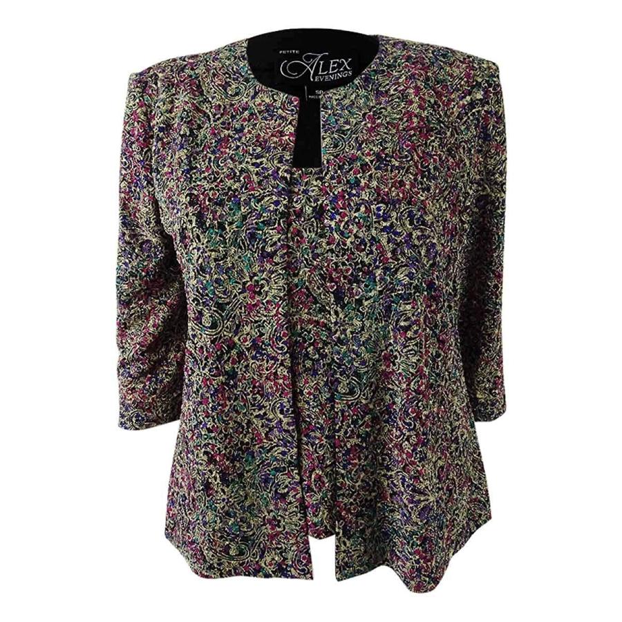 Alex Evenings Women's Jewel Neckline Glitter Knit Twinset (Regular and