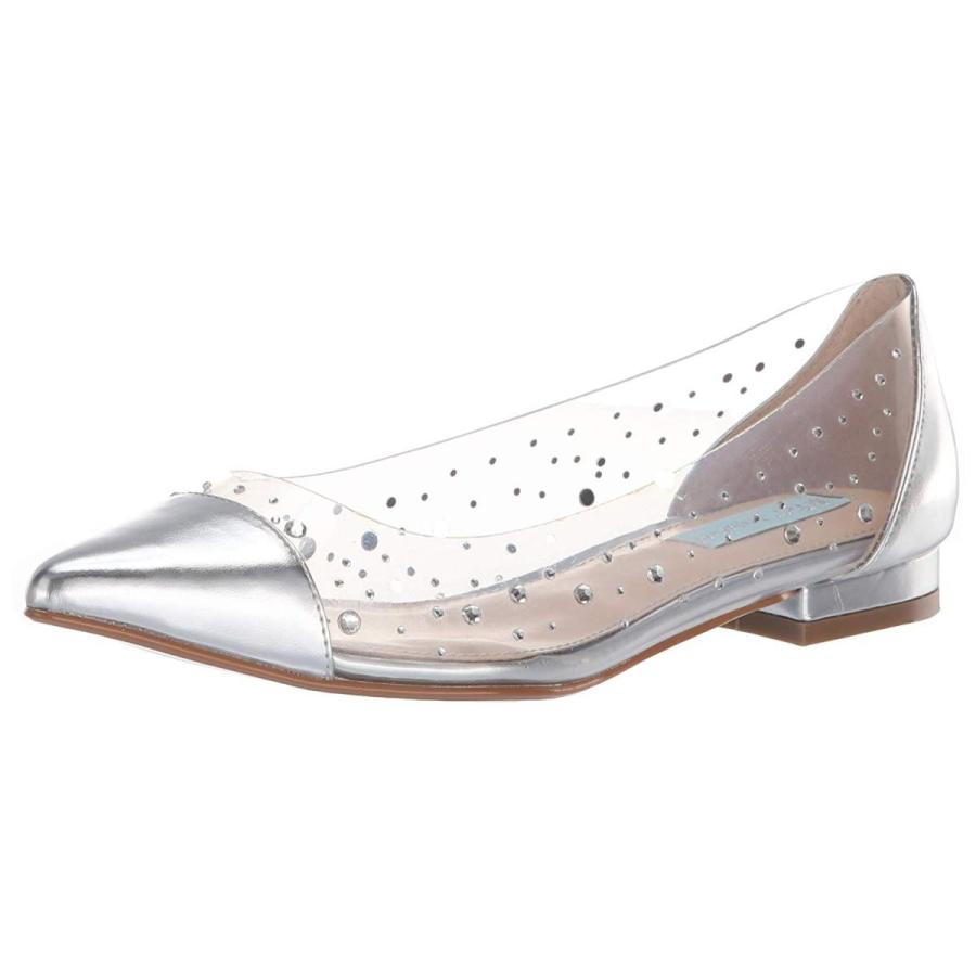 Blue by Betsey Johnson Women's SB-Gracy Ballet Flat, Silver, 9.5 M US