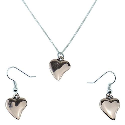 Copper Earring & Pendant Heart Set 7th Anniversary Gift Idea For Wife