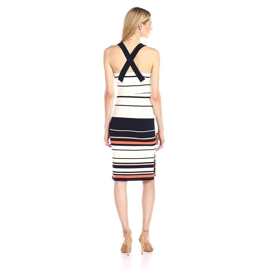 注文送料無料 Adrianna Papell Women´s Sleeveless Ottoman Stripe Midi Dress， Firecrac