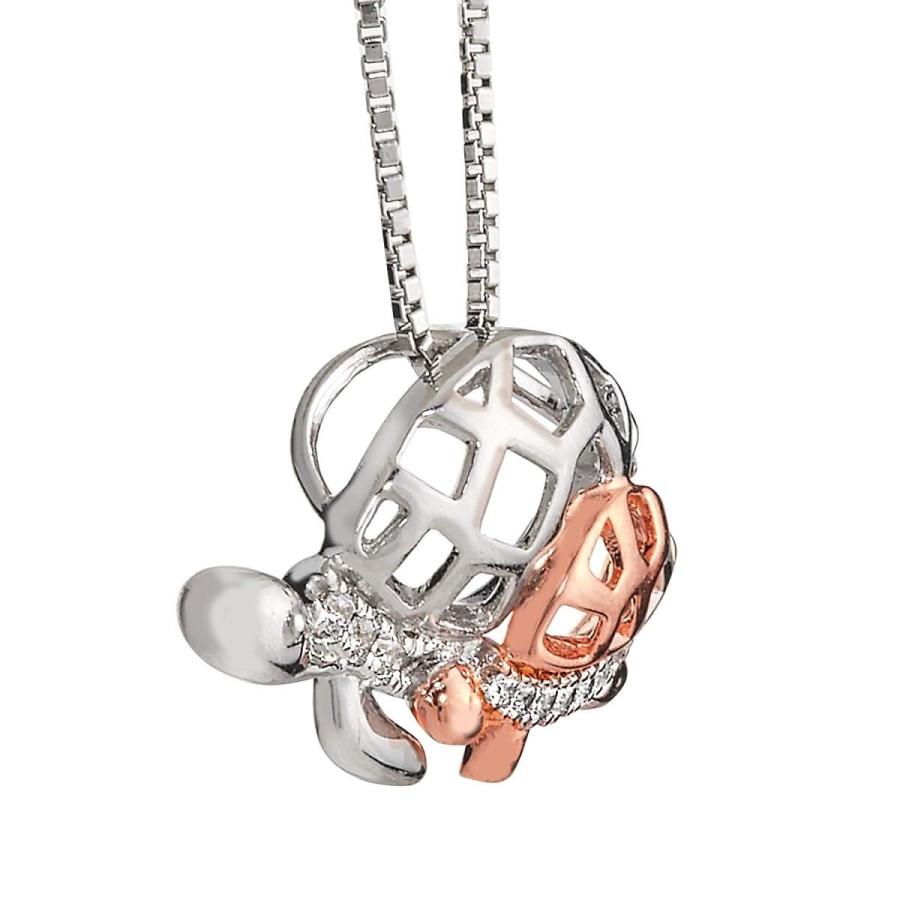 Diamond Tortoise Mom & Child Necklace