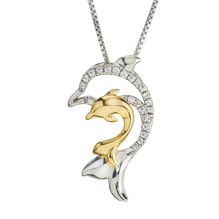 Diamond Fish Mom & Child Necklace