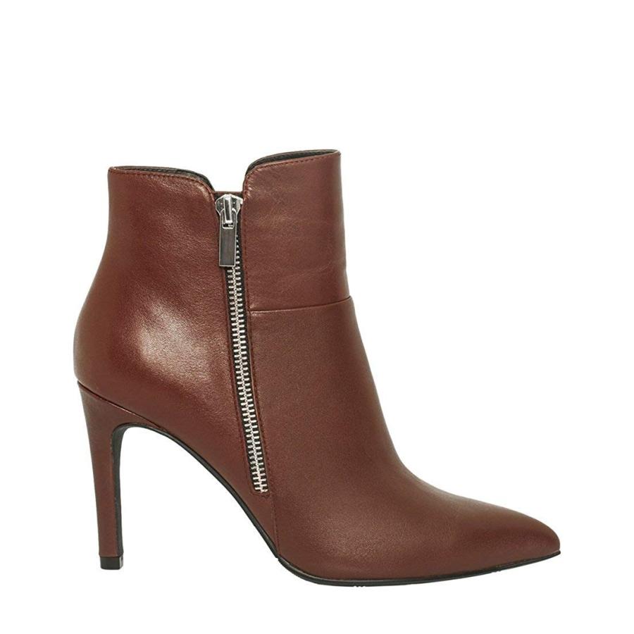 LE CH?TEAU Leather Pointy Toe Bootie,38,Bordeaux