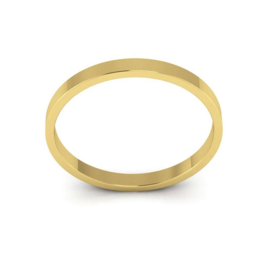 14K yellow Gold men's and women's plain wedding bands 2mm flat light