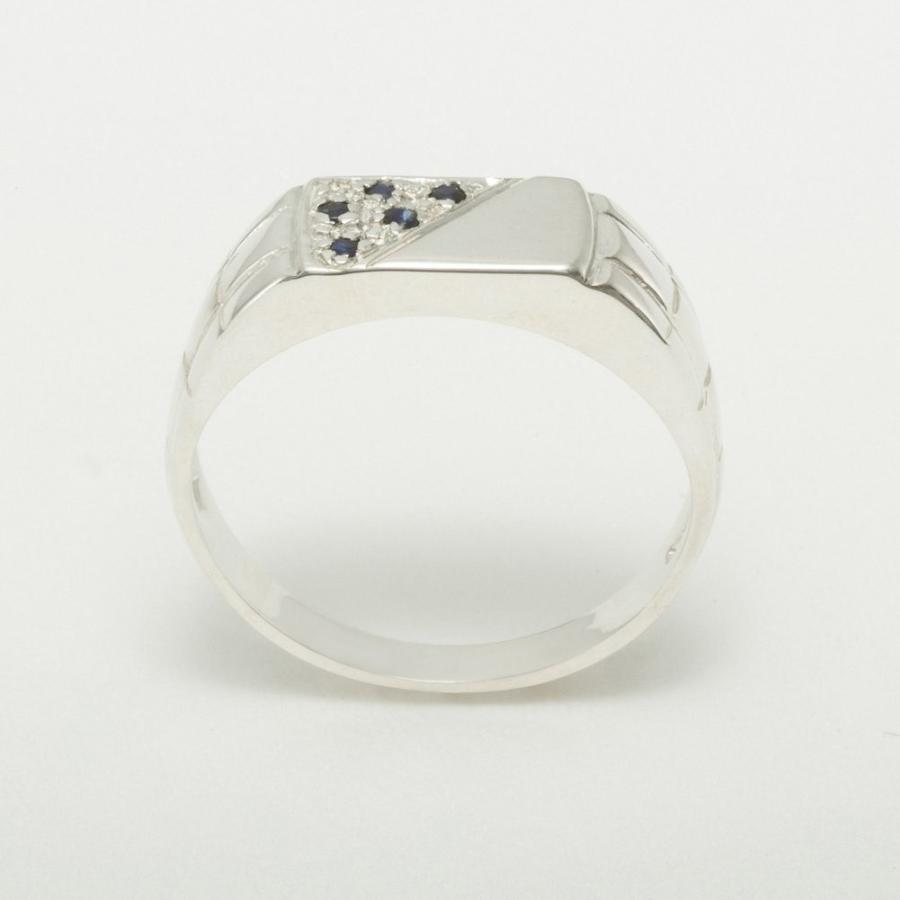 経典ブランド Mens Sapphire Natural Silver Sterling 925 Wedding 5.2 Size - Ring Band ネックレス、ペンダント