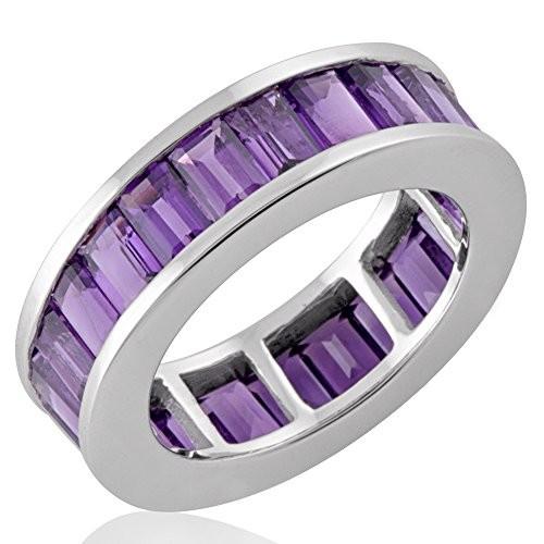 925 Sterling Silver Channel Set Eternity Wedding / Anniversary Band wi