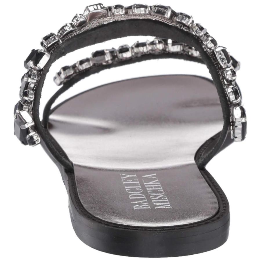 Badgley Mischka Women's Loveday Flat Sandal Black Leather 9.5 M US