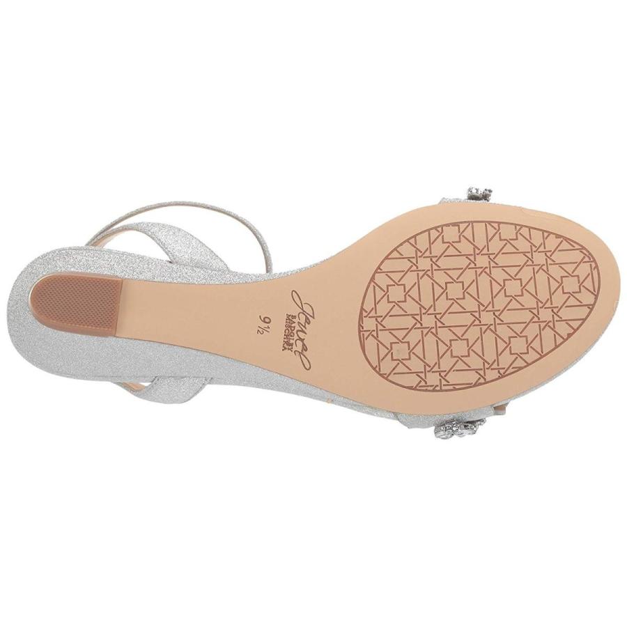 Badgley Mischka Jewel Women's Kindle Wedge Sandal, Silver Glitter, 6 M