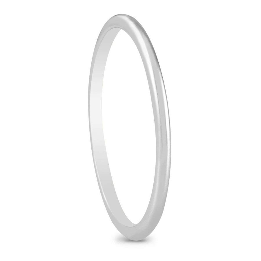 1mm Thin Domed Wedding Band in 14K White Gold