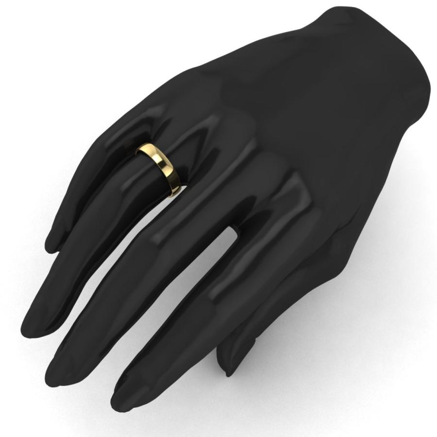 Unisex 10k Yellow Gold 4mm Light Court Shape Comfort Fit Polished Wedd