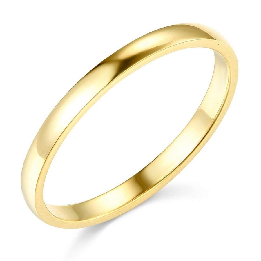 Orostar 14K Solid Yellow Gold High Polish 3MM Unisex Wedding Band, Siz