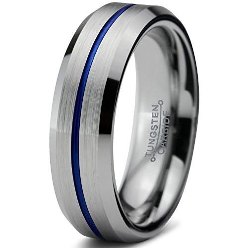 Chroma Color Collection Tungsten Wedding Band Ring 6mm for Men Women B
