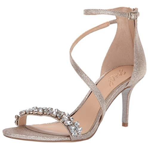 Badgley Mischka Jewel Women's Danna Heeled Sandal, Gold Glitter, 7.5 M