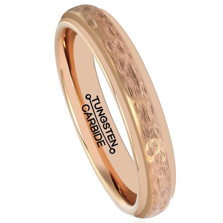 HSG Tungsten Rings for Women Rose Gold Men Wedding Band Plated