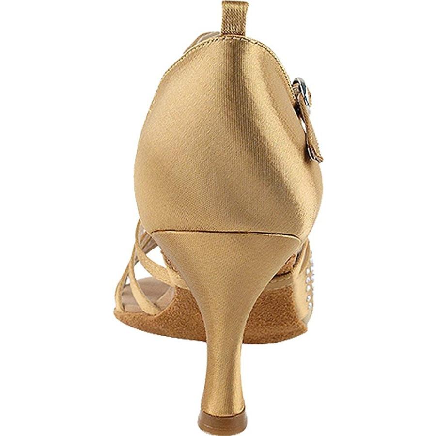Women's Ballroom Dance Shoes Tango Wedding Salsa Dance Shoes Tan Satin