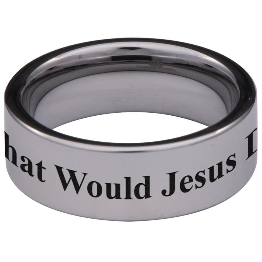 Friends of Irony Silver Tungsten Carbide WWJD What Would Jesus Do Wedd