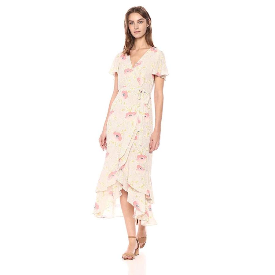 RACHEL Rachel Roy Women's Shortsleeve Wrap Top Printed Midi Dress, Fre