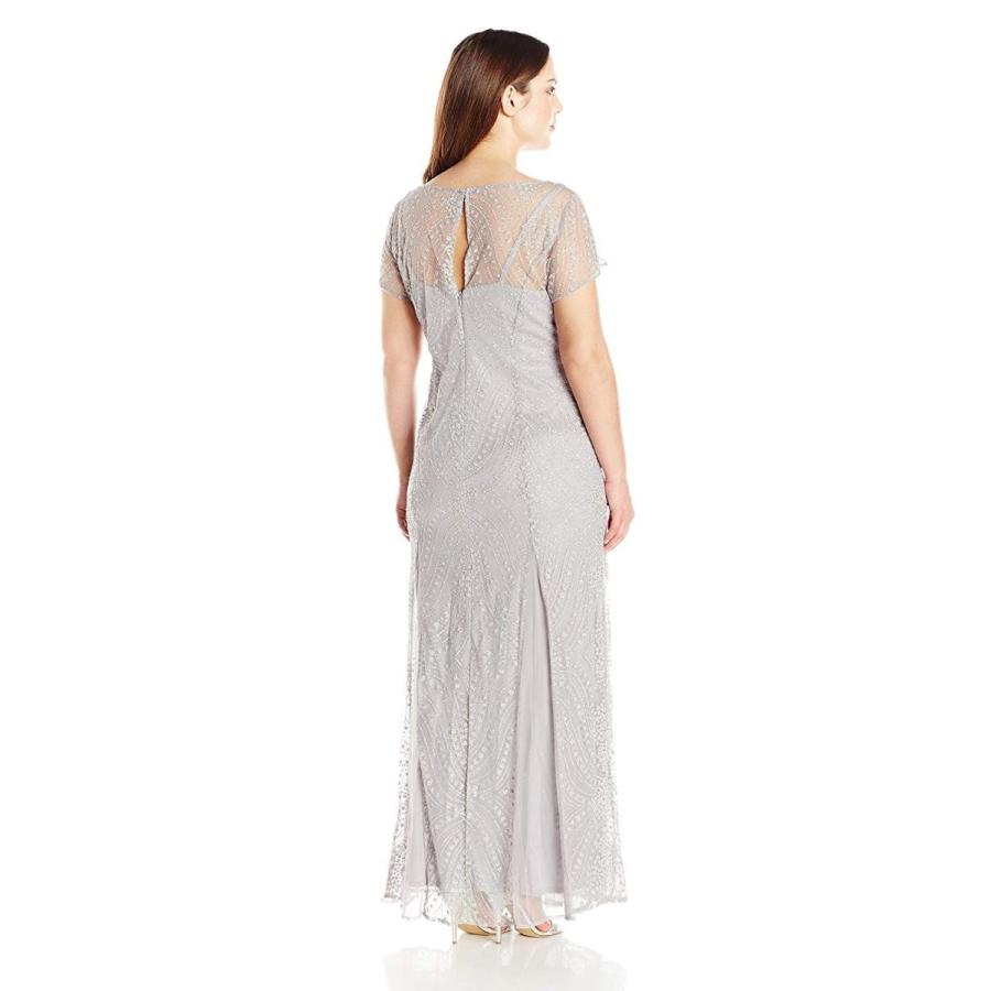 Brianna Women's Plus Size Short Sleeve Fit and Flare Long Gown All Ove