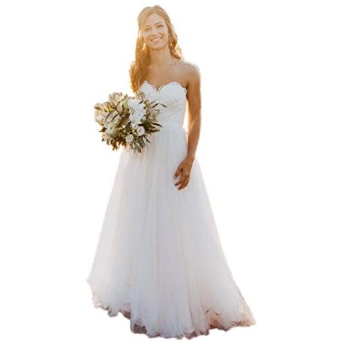 同梱不可 Libaosha Sweetheart A-Line Tulle Bridal Gowns Beach Wedding Dresses (U