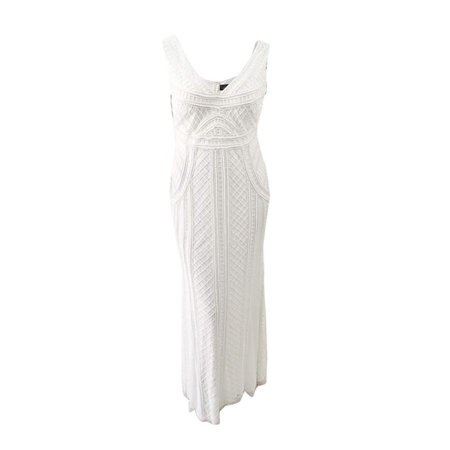 Adrianna Papell Womens Sleeveless Mermaid Evening Dress White 16