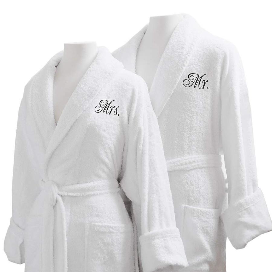 Caravalli Egyptian Cotton Bath Robes, Terry Spa Robe Gift Set Mr/Mrs E