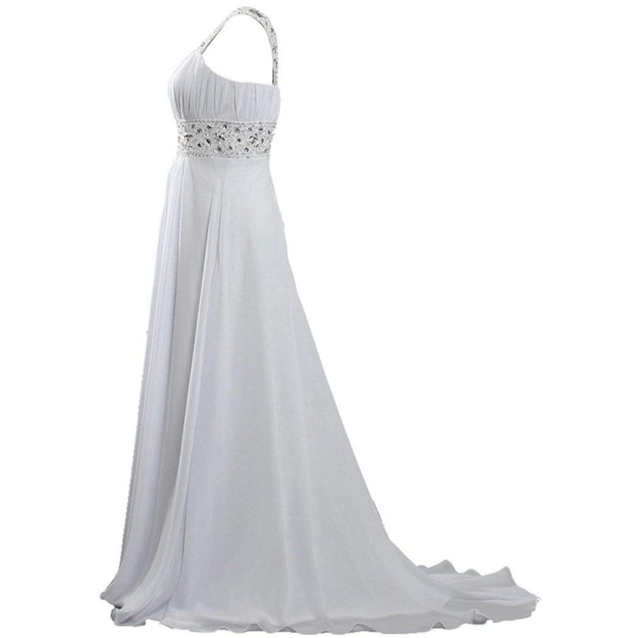 ANTS Women's Long Chiffon Beach Bridal Wedding Dresses Cap Sleeves Siz