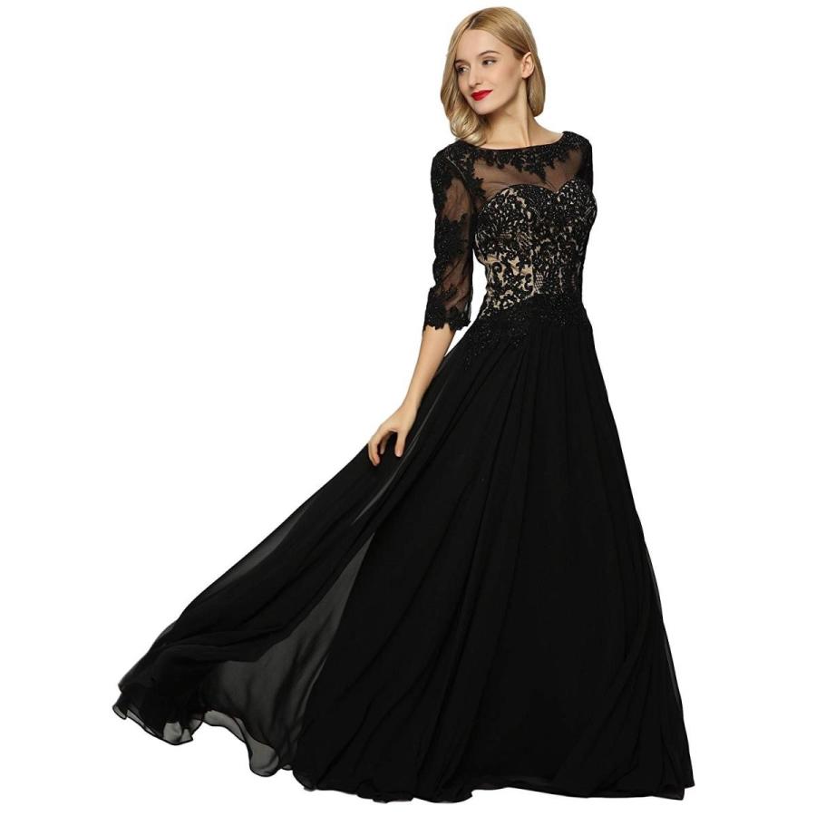 Meier Women´s Lace Appliqued Mother Of The Bride Evening Dress Black S