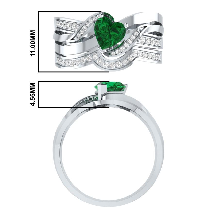 Demira Jewels Heart Shape Engagement Wedding Ring Set in Solid 925 Sil 人気・おすすめ｜省スペース設計・旅行向けにおすすめ お得商品 プライバシー配送 国内発送・安心販売体制